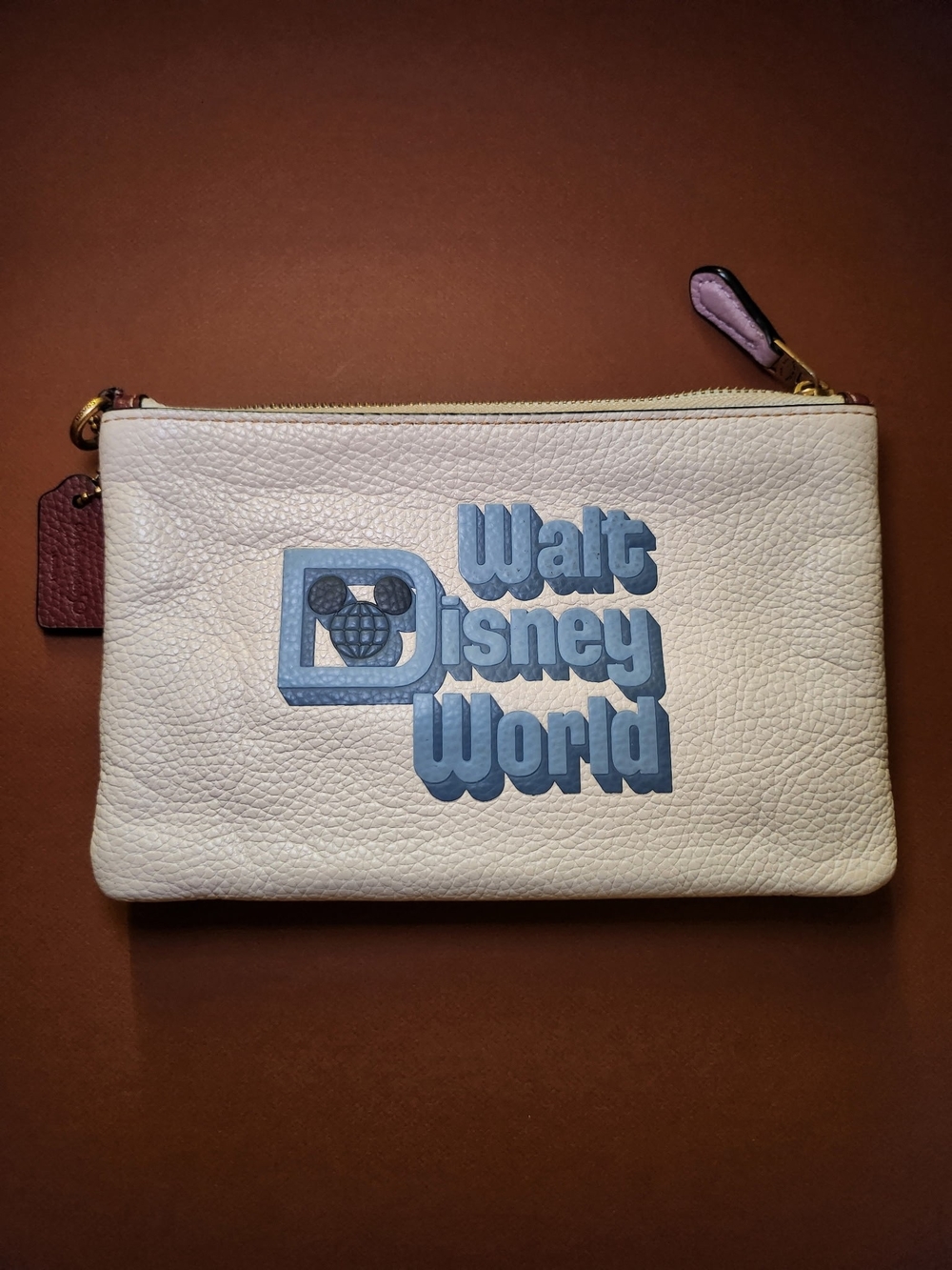 Coach Disney White Leather Wristlet